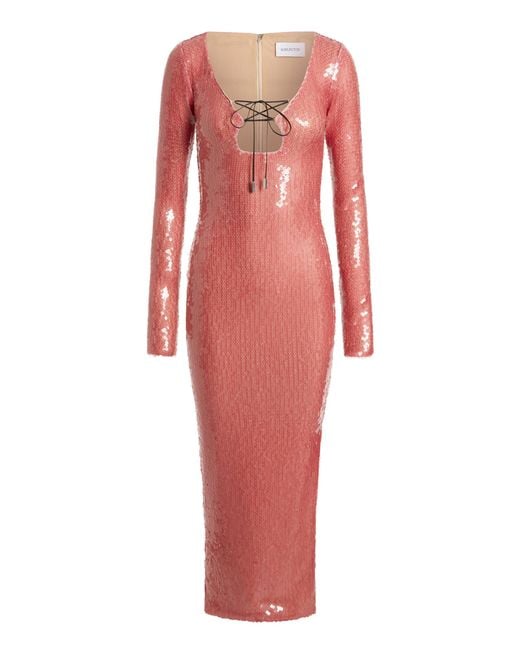 16Arlington Red Solaria Sequined Midi Dress