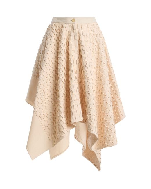 DIOTIMA Natural Sargasso Lattice Chino Midi Skirt