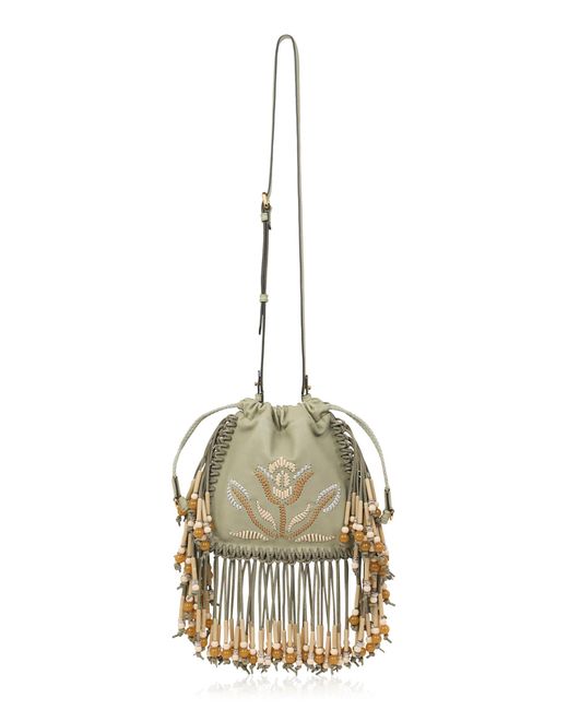 Etro Metallic Long Strap Piccola Kalispera Bag With Fringes