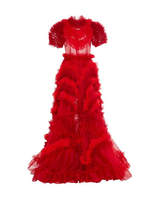 Dolce & Gabbana Red Silk Organza Dress