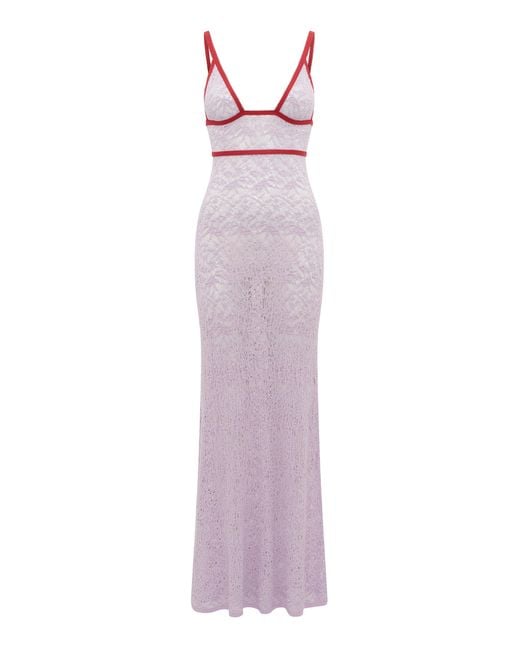 Gabriela Hearst Purple Maia Wool-Silk Maxi Dress