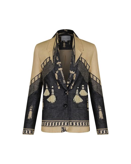 Johanna Ortiz Black Rock The Plan Tasseled Linen Jacket