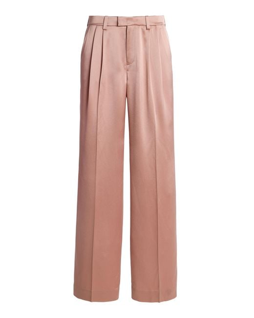 FAVORITE DAUGHTER Pink Exclusive The Low Favorite Satin Straight-Leg Pants