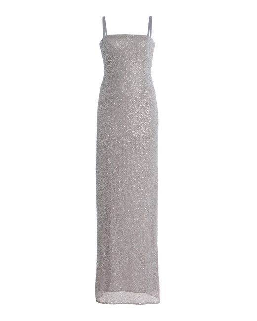 Jonathan Simkhai Gray Xyla Sequined Gown
