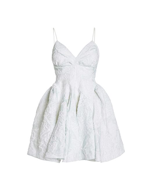 Ashlyn White Perry Silk Jacquard Mini Dress