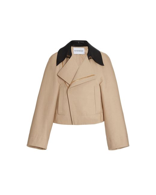 Givenchy Natural Contrast-Trim Cotton-Blend Caban