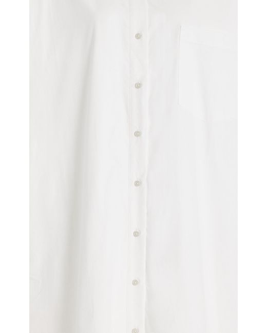 FAVORITE DAUGHTER White Ex Bf Oversized Cotton Maxi Shirt Dress