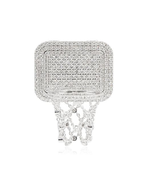 Ashna Mehta White Basketball 18K Diamond Bag Charm