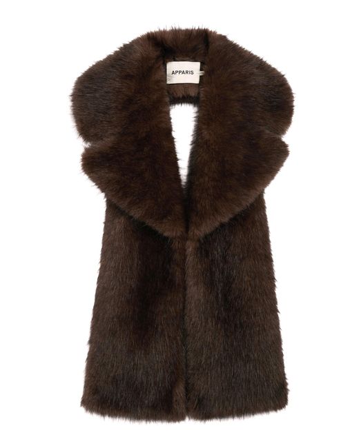 Apparis Black Mia Faux Sable Fur Collar