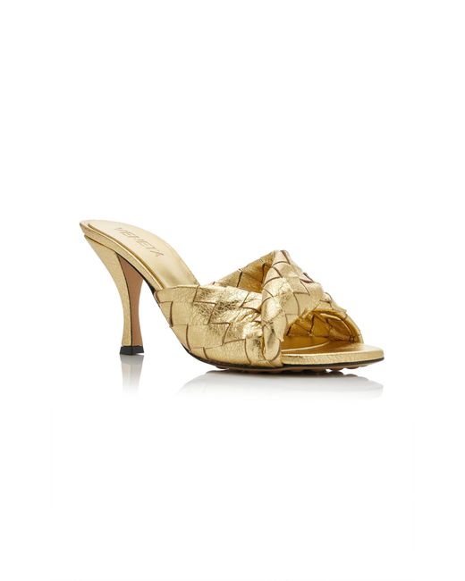 Bottega Veneta Metallic Blink Intrecciato Leather Mules