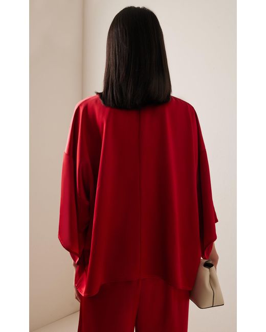 By Malene Birger Red Cicie Oversized Satin Top