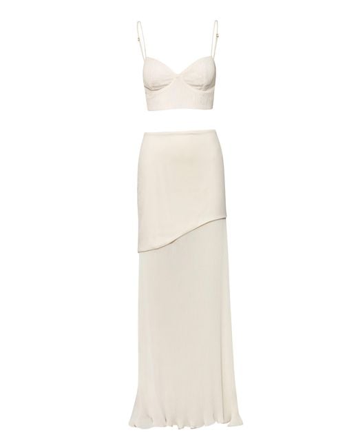 Baobab White Roma Pleated Maxi Skirt