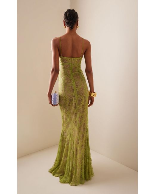 Francesca Miranda Green Marino Silk-lace Dress