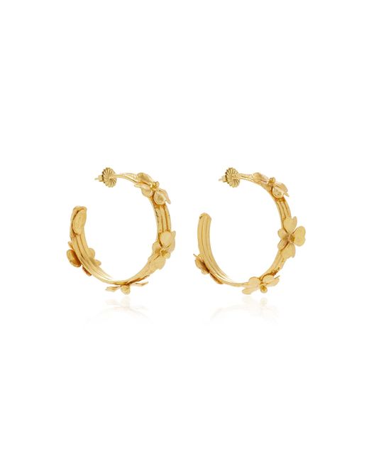Sylvia Toledano Metallic Lucky Love 22k Gold-plated Hoop Earrings