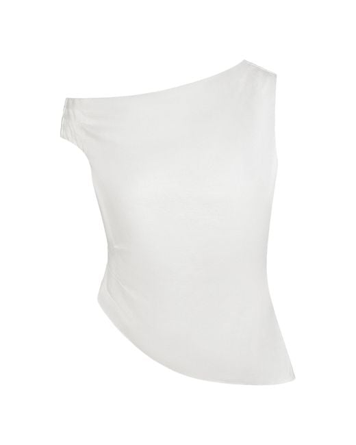 Onia White Cold Shoulder Asymmetrical Top