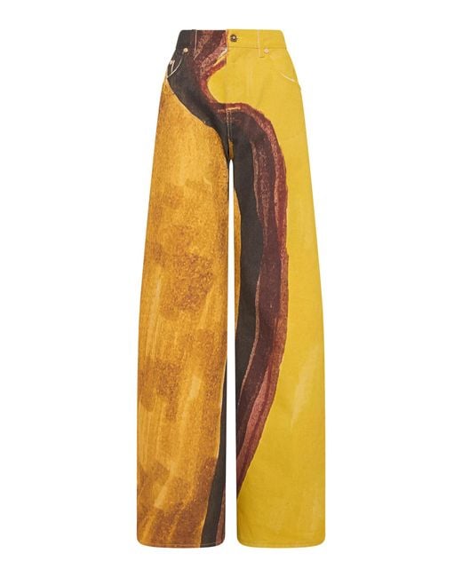 Gabriela Hearst Orange Amoret Barrel-Leg Jean