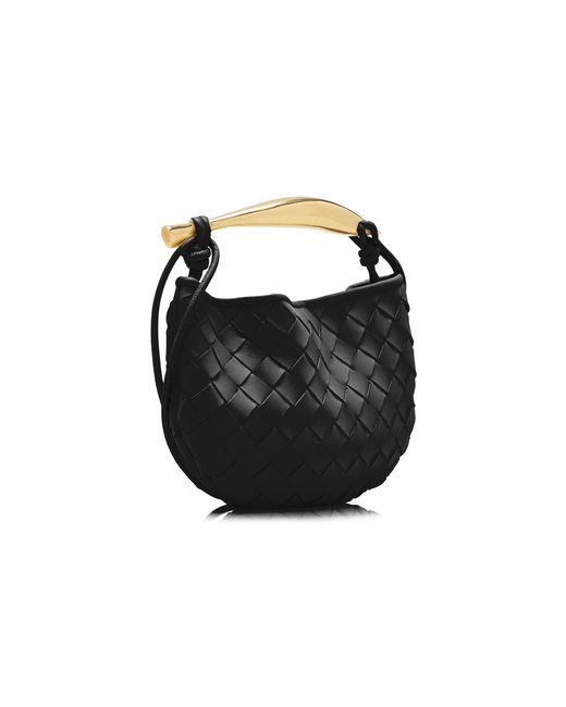 Bottega Veneta Black Mini Sardine Intrecciato Leather Bag