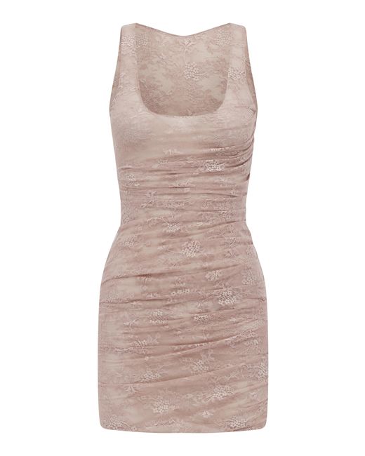 Alex Perry Pink Singlet Sheer Stretch Lace Mini Dress