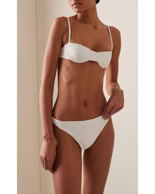 Juillet White Ingrid Broderie Anglaise Balconette Bikini Top