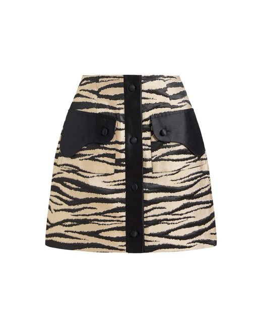 Markarian Multicolor Noor Zebra-Striped Twill Mini Skirt