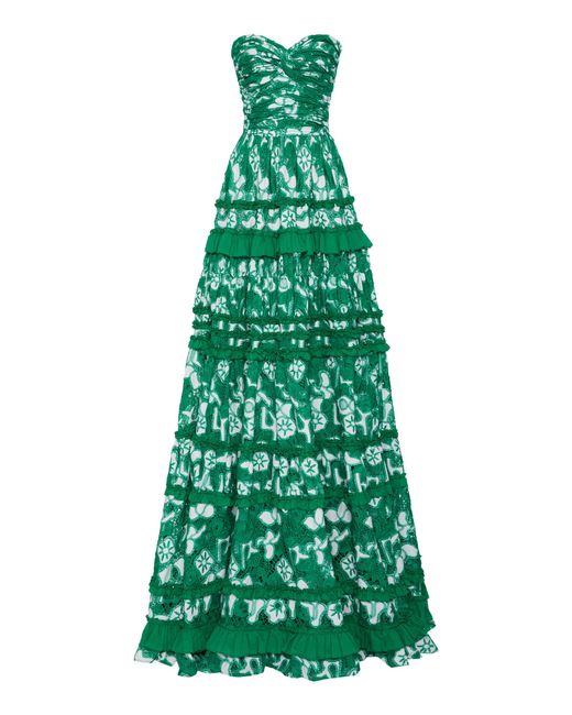 Alexis Green Samanta Tiered Ruffle Cotton Dress