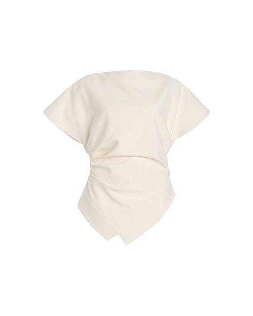 Rohe White Draped Lapel Top