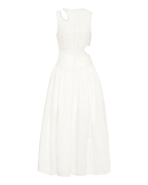 Aje. White Jolie Abstract Cut Out Midi Dress