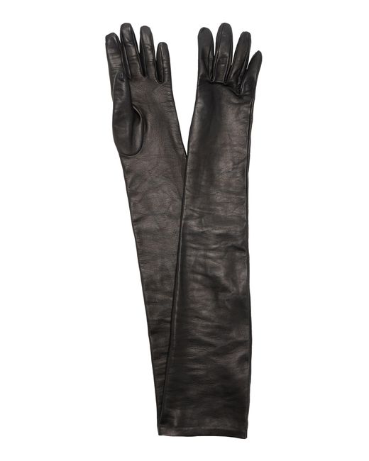 The Row Black Simon Leather Gloves
