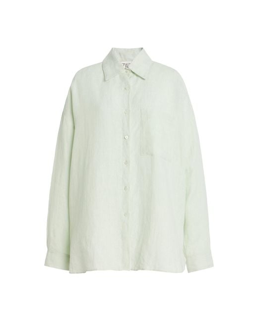 Twp White Something Borrowed Oversized Linen Shirt