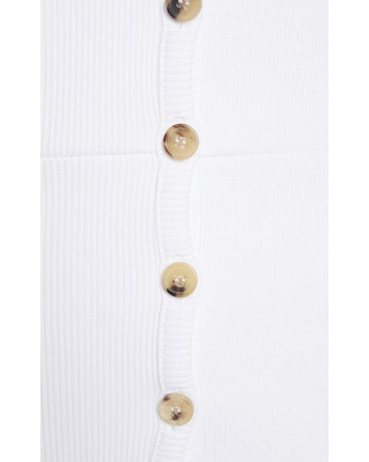 A.W.A.K.E. MODE White Asymmetric Stretch-cotton Bodysuit