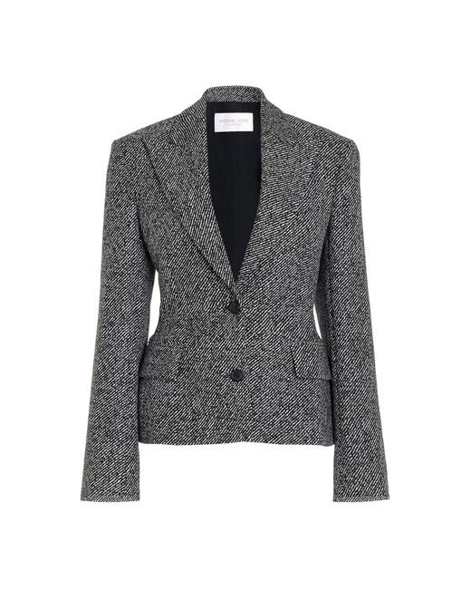 Michael Kors Black Twill Wool Jacquard Blazer