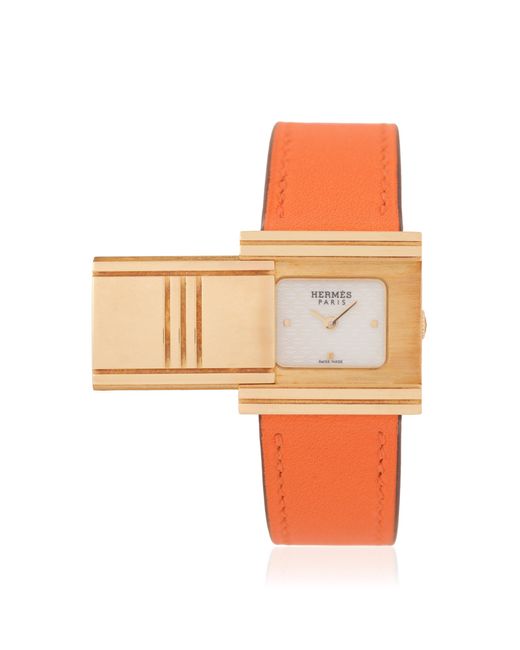 Stephanie Windsor Orange Hermès Glissard Vintage Watch