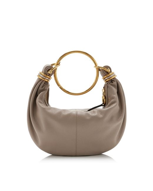Chloé Gray Bracelet-handle Leather Shoulder Bag