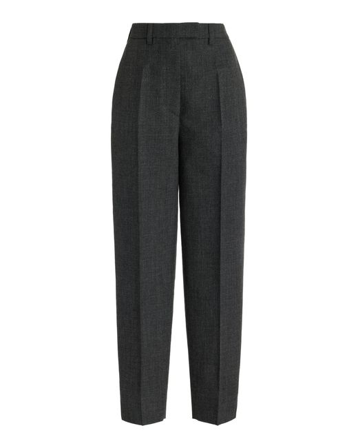 Prada Black Tapered Wool Trousers