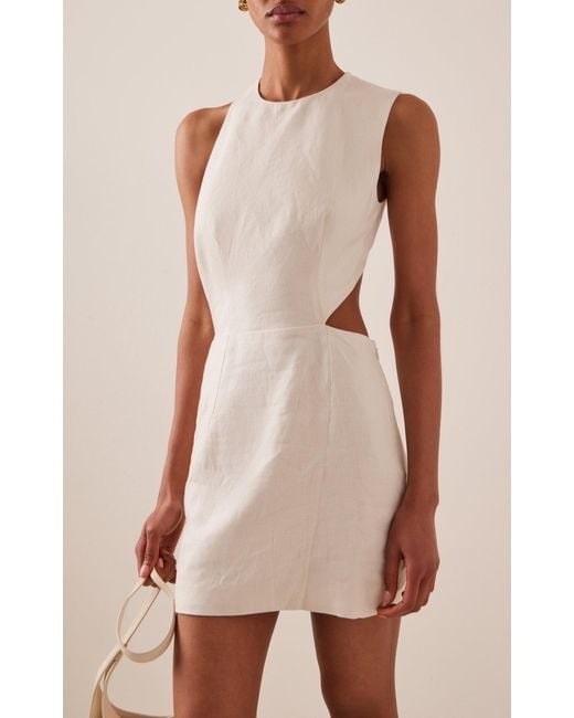 St. Agni Cutout Linen Mini Dress in White Lyst