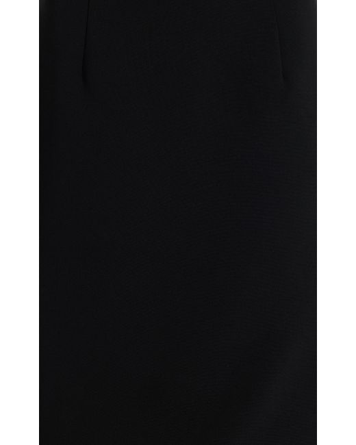 Carolina Herrera Black Exclusive Crepe Midi Pencil Skirt