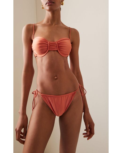 JADE Swim Red Mia Ruched Cupped Bikini Top