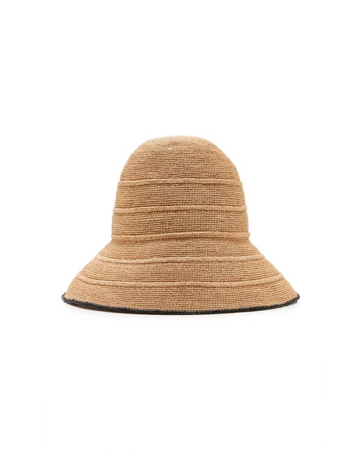 Janessa Leone Natural Teagan Wired Brim Raffia Straw Bucket Hat
