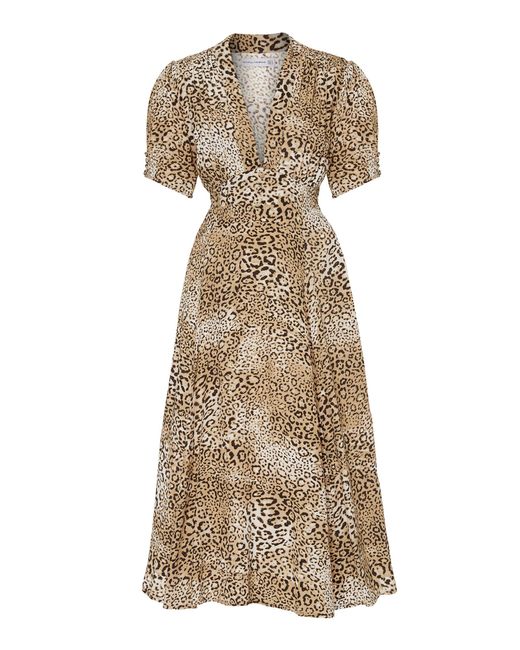 Faithfull The Brand Meadows Leopard-print Crepe Midi Dress in Animal