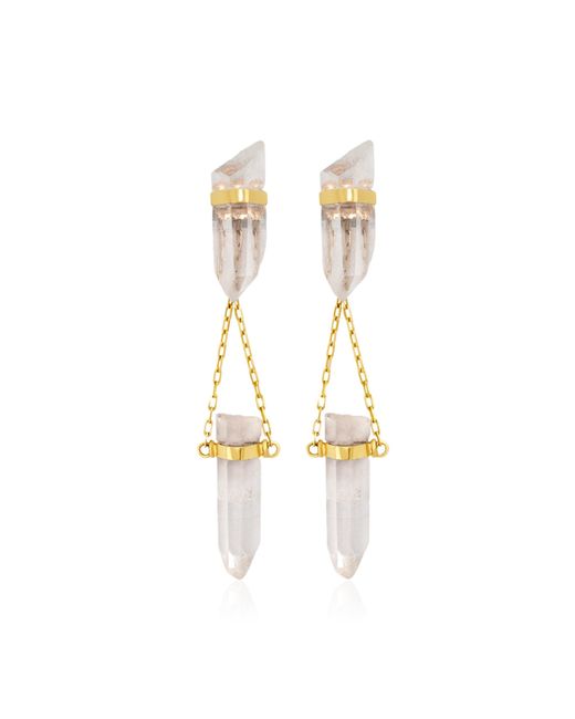 JIA JIA White 14K Crystal Quartz Earrings