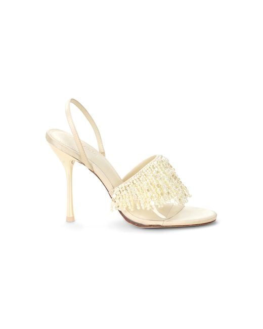 Cult Gaia White Cassia Pearl-embellished Leather Sandals