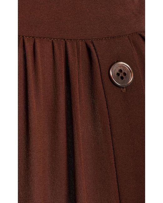 Michael Kors Brown Tiered Silk Georgette Maxi Skirt