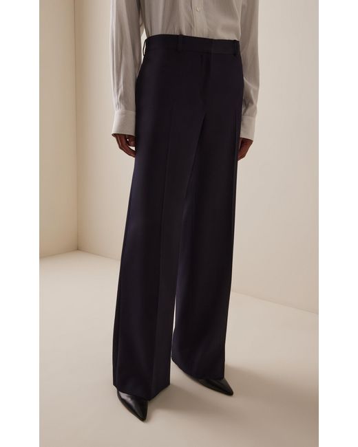 The Row Blue Dender Wool Pants