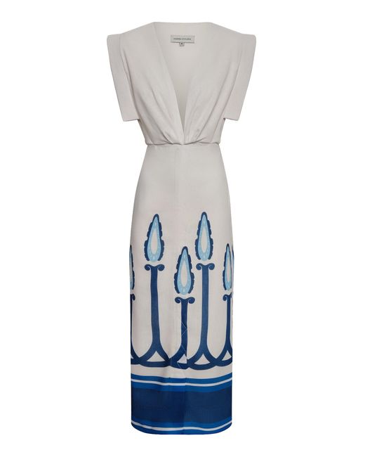 ANDRES OTALORA White Herencia Viva Midi Dress
