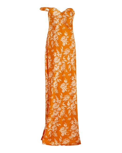 Rosie Assoulin Orange Banana Split Printed Gown