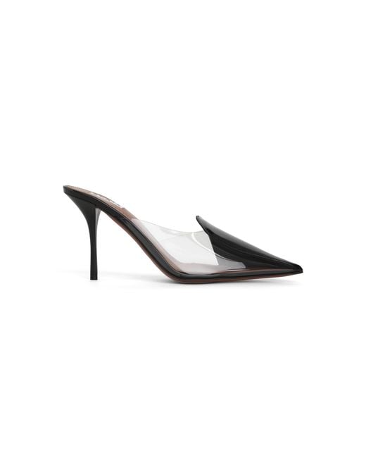 Alaïa Black Demi-Cœur Patent Leather Mules