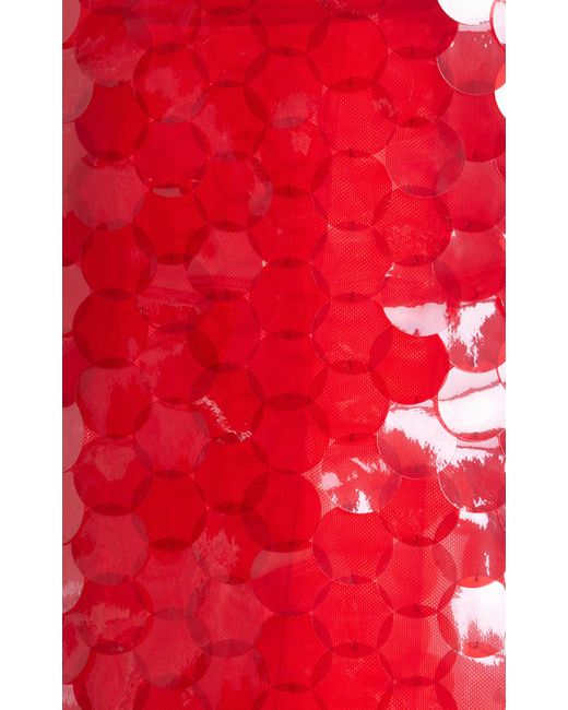 16Arlington Red Delta Sequined Nylon Midi Skirt