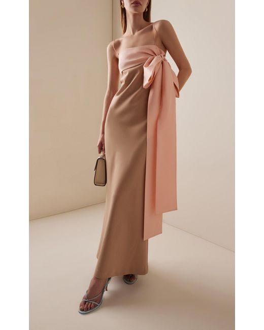 BERNADETTE Bart Sash-Detailed Crepe Maxi Dress in Pink