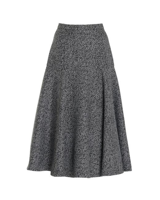 Michael Kors Gray Twill Wool Jacquard Skirt