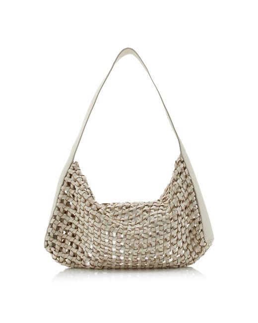 St. Agni White Macrame Leather Mesh Bag